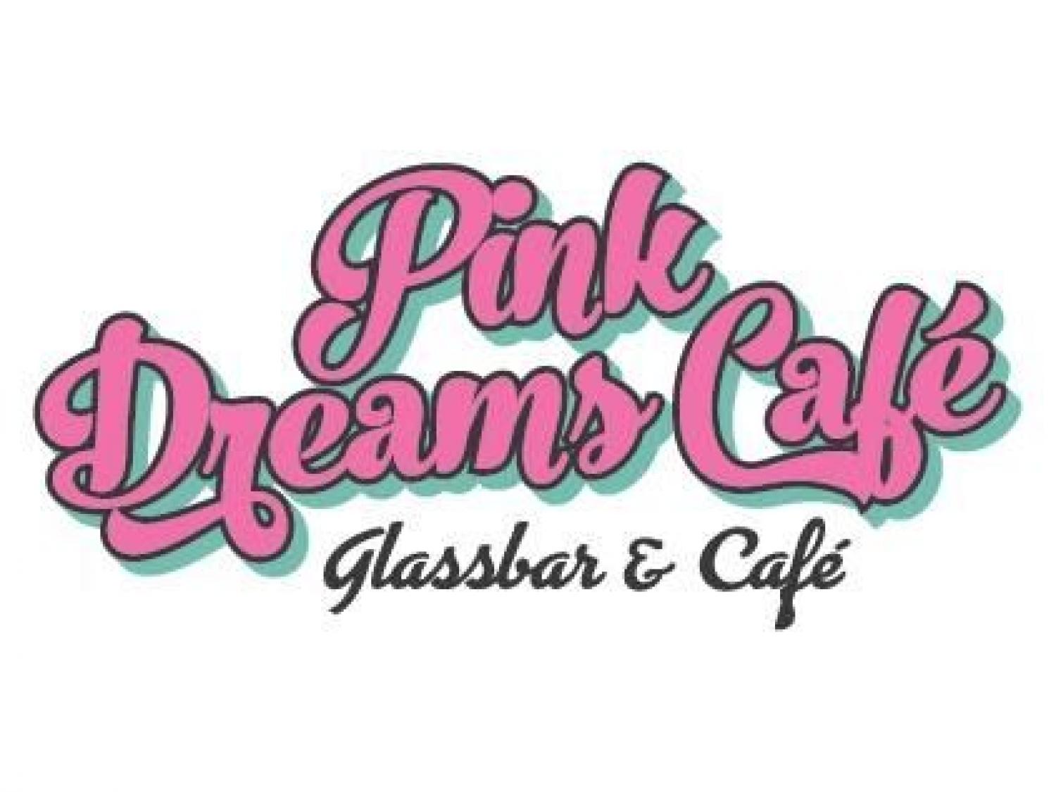Logotype i svart/rosa text