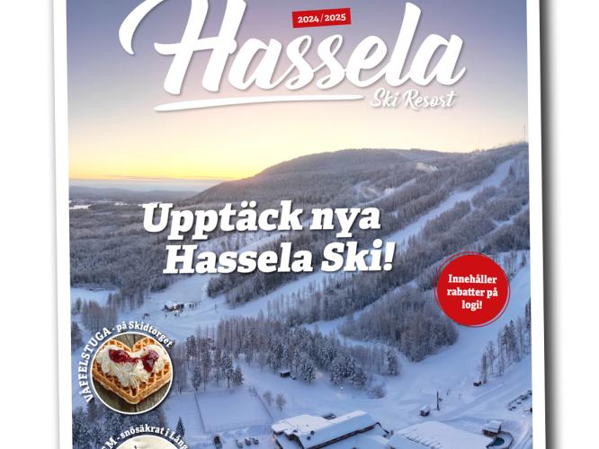 Färgbild - framsida på folder om nya Hassela Ski Resort
